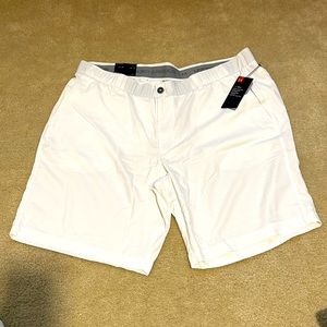 Under Armour White 10" Inseam Heat Gear Drive Shorts